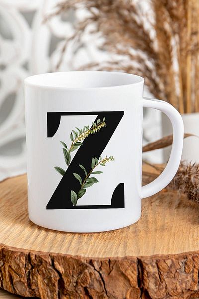 Kravatkolik Z Letter Initial Printed Mug