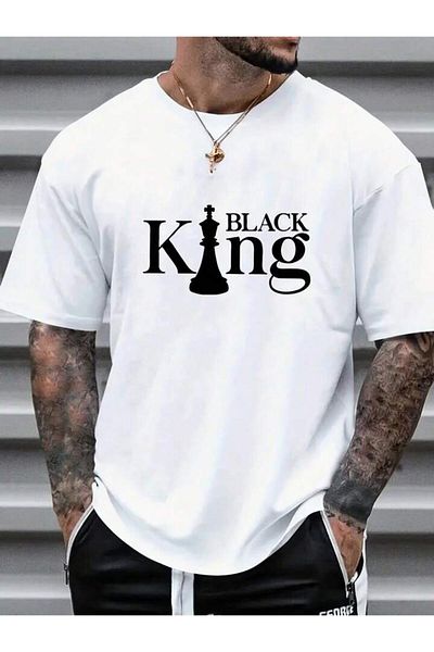 AMMA Black King Printed Unisex T-shirt - 100% Cotton, Short Sleeve