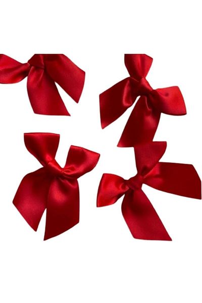 serap çiçekçilik Red Satin Bow Ribbon 10 Pieces Satin Ribbon Bow.