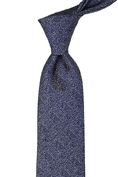 Kravatkolik Men's Navy Blue Sand Pattern Classic Tie with Handkerchief Kk10157