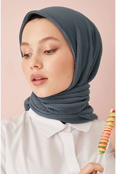 Hint İpek وشاح نسائي بطيات أنثراسايت