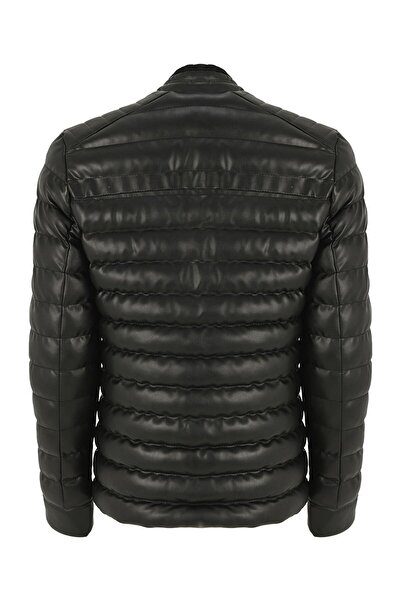 MAGICALFASHION Magical Fashıon Yeni Sezon Erkek Siyah Slim Fit Deri Mont