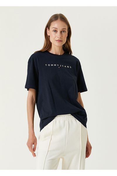 Tommy Jeans Size S Blue Logo Embroidered T-shirt