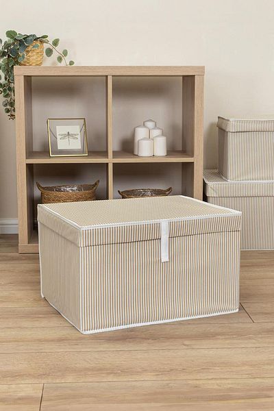 Emofom 50x40x30 CM Maxi чанта за съхранение - сгъваема кутия, органайзер под основата, чанта за дрехи с възглавница