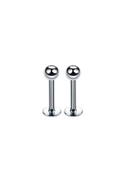 Jaida Moda Unisex 316l Stainless Steel - Set of 2 Ball End Tragus Helix Labret Piercing