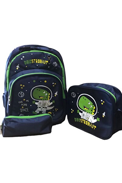 Adalinhome 3 Bölmeli Erkek Çocuk Okul Çanta Seti (ÇANTA KALEMLİK BESLENME)