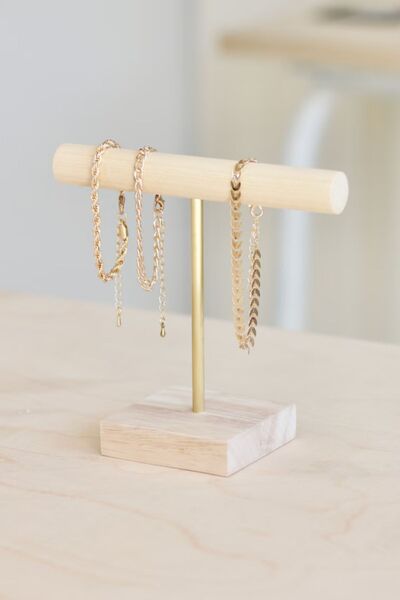 ostende منظم المجوهرات، حامل المجوهرات الخشبي، منظم إكسسوارات المكياج