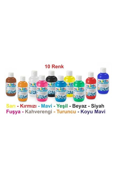 carioca Yıkanabilir Guaj Boya 10 Renk 250 Ml