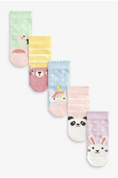 Next Baby %100 Pamuklu Renkli Hayvan Desenli 5'li Çorap