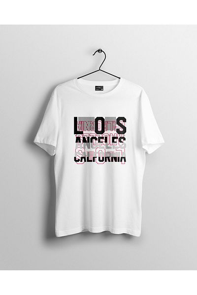 Let's Wear Premium μπλουζάκι με στάμπα Los Angeles με γιακά ποδηλάτου