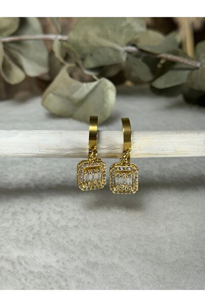 nidistore Altın Rengi Baget Çelik Küpe