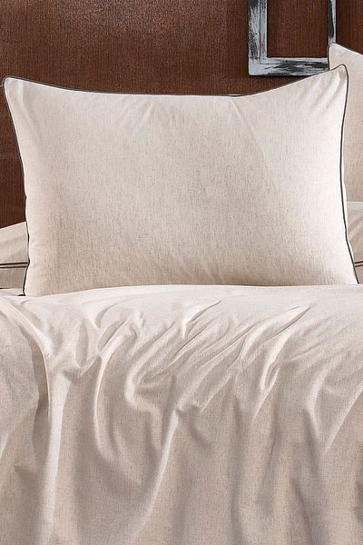Minelya Home Collection Σετ Παπλωματοθήκη 4 τεμαχίων 100% Organic Linen Elite - Σετ Παπλωματοθήκη με Διπλά Σεντόνια