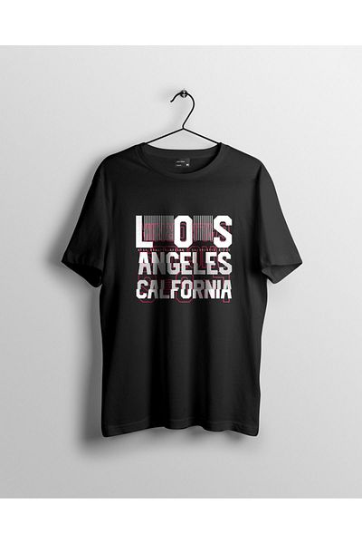 Let's Wear Premium μπλουζάκι με στάμπα Los Angeles με γιακά ποδηλάτου