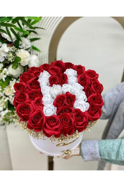 baskıtek Silindir Kutuda Islak Yapay Güller, İsteme Çiçeği, Söz Çiçeği, Nişan...