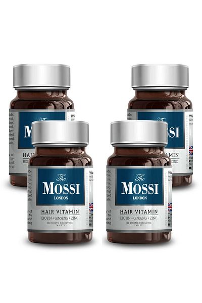 The Mossi London Hair Vitamin 120 Tablets Mouth Dissolving Hair Vitamin Four Pack