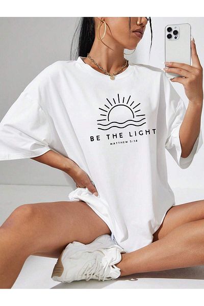 Let's Wear Μπλούζα Be The Light Oversize