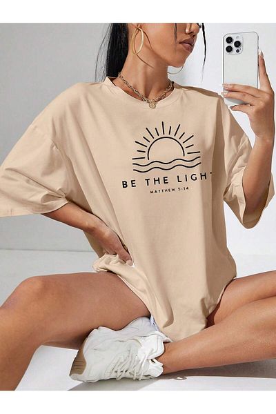 Let's Wear Μπλουζάκι Be The Light Oversize