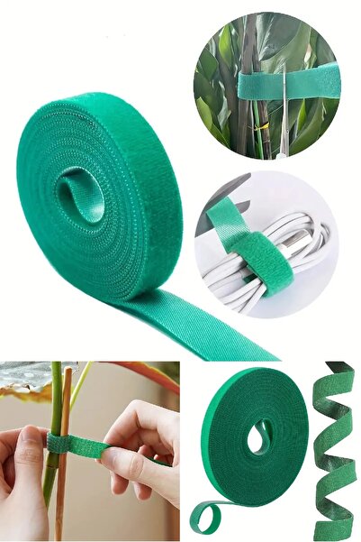 BİTERSE 5 Metre 1 Cm Bahçe Bitki Fide Bağlama Bandı Çırt Çırt Bant