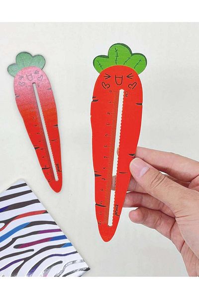 Kağıt Gemi Dükkan Carrot Wooden Ruler