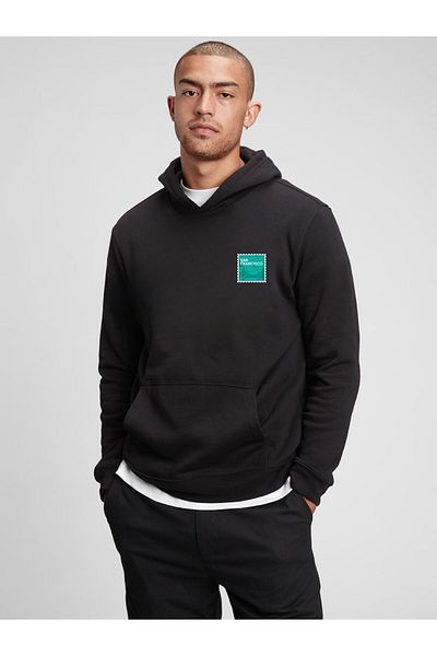Let's Wear Суичър с качулка с щампи унисекс