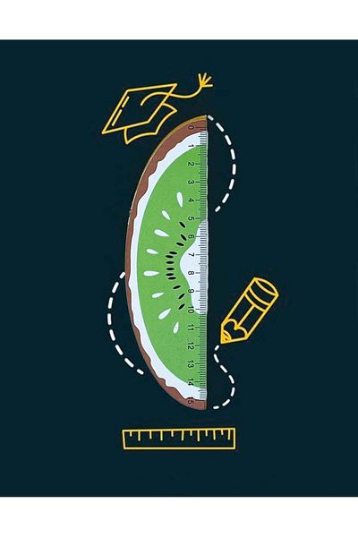 Kağıt Gemi Dükkan Kiwi Fruit Ruler