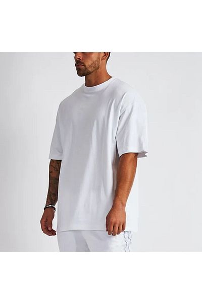 Let's Wear Unisex Oversize Λευκό Tshirt