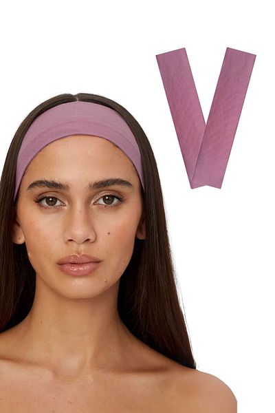 Salvia Dione Set de 2 benzi de păr sport roz - Set de benzi de păr pentru machiaj yoga pentru spălarea feței pentru femei și bărbați