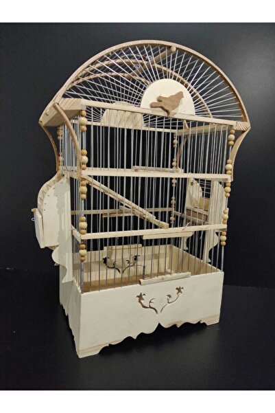 cotanakkafes Ahşap Oval Tel Geçme Kafes 58x32x21,5