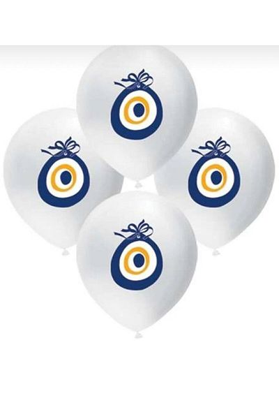 Yogi parti 12 Inch Circumcision Evil Eye Beaded Balloon - 8 Pieces