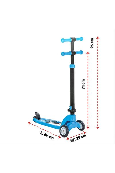 PİLSAN *pilsan* 3+ Yaş , Yükseklik ( Kademeli ) Ayarlanabilir , Kırılmaz Adventure Scooter Mavi