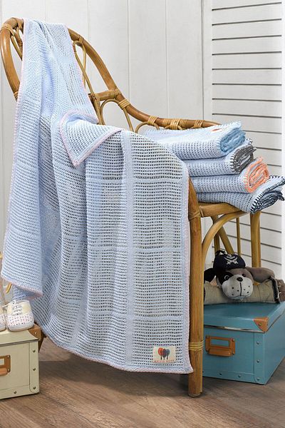 Salvia Dione 4 Seasons 100% Cotton Baby Blanket - Multi-Purpose Blue-Grey Baby Kids Blanket