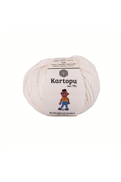 Kartopu Amigurumi Βαμβακερό Παιχνίδι Πλεξίματος Νήματα Εκρού K011 50 Γρ