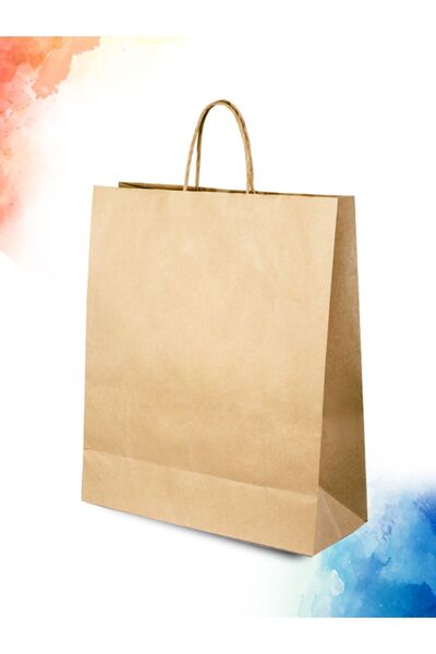 nna tasarım Kraft Paper Bag/Paper Bag Medium Size 25x12x31cm 25 Pieces