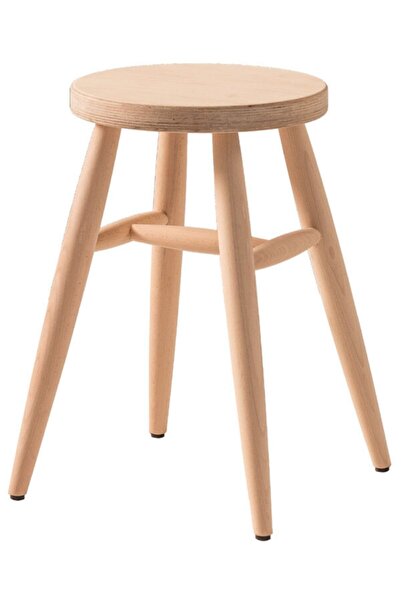 Genel Markalar Yuvarlak Tabure Ham Ahşap Boyasız