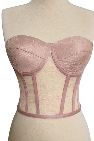 FİYPER Powder Lace Underwire Tie Bustier Ready Size