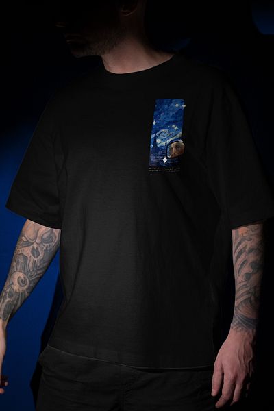 CC STORE Van Gogh Starry Night - Starry Night Patterned, Oversize T-Shirt