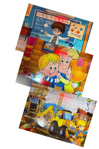 GÖNÜL YAYINCILIK 20x30cm Boyamalı Yapboz Seti 3'lü - 3 Farklı Yapboz