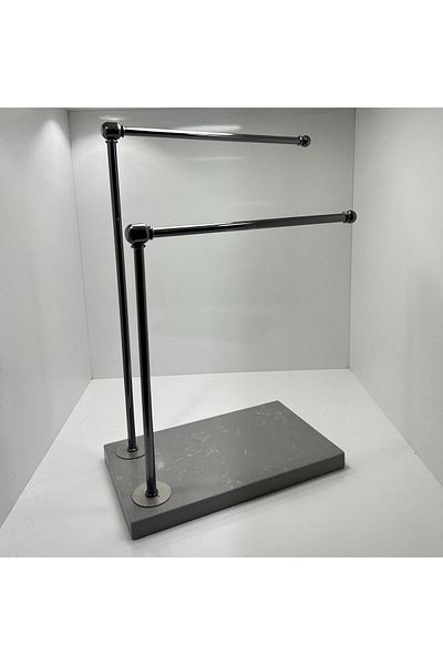 bemdesign Marble Decorative Towel Holder Bathroom Organizer Platinum