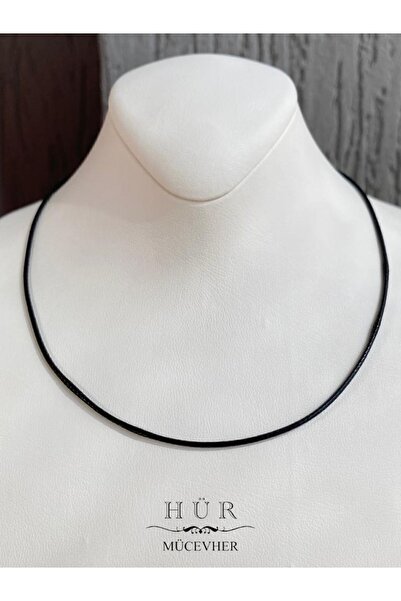 Genel Markalar Siyah Renk Kolye Ucu Takı Ipi Kordonu Deri Kauçuk Görünümlü Ip...