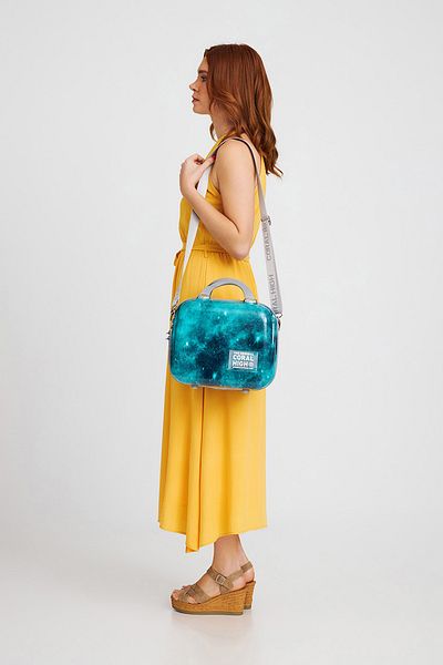 Coral High Colorful Patterned Shoulder Strap Pc Makeup Bag 16834
