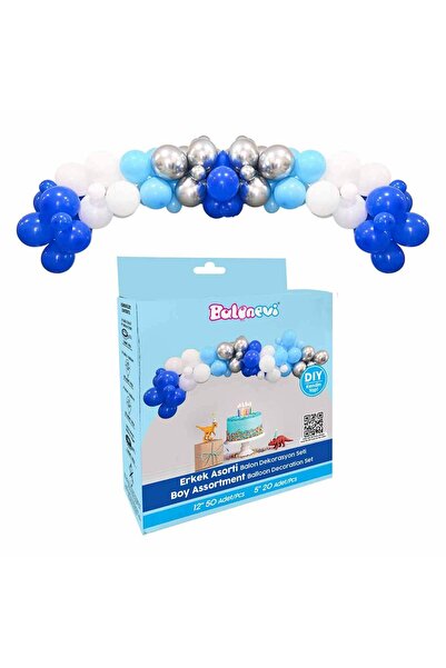 BalonEvi Erkek Balon Dekorasyon Seti 70'li
