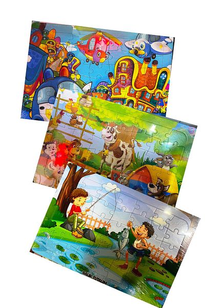GÖNÜL YAYINCILIK مجموعة ألغاز رسم مقاس 20 × 30 سم مكونة من 3 قطع - 3 ألغاز مختلفة