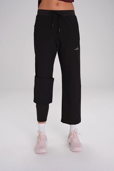 Haşema Black Double Layer Tights Pipe Leg Sports Trousers - ACT-3