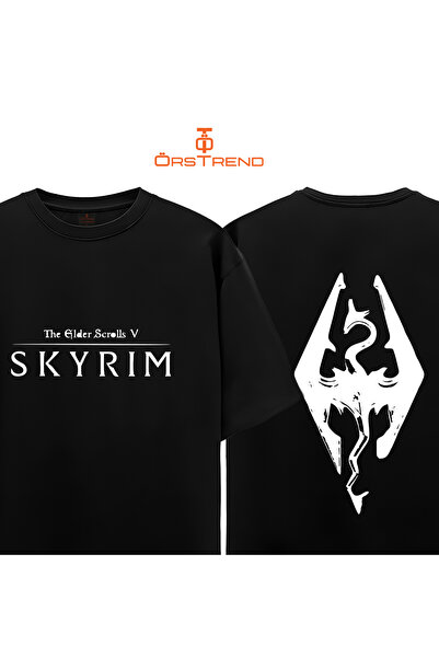 ÖRSTREND The Elder Scrolls V Skyrim Baskılı Oversize Tişört