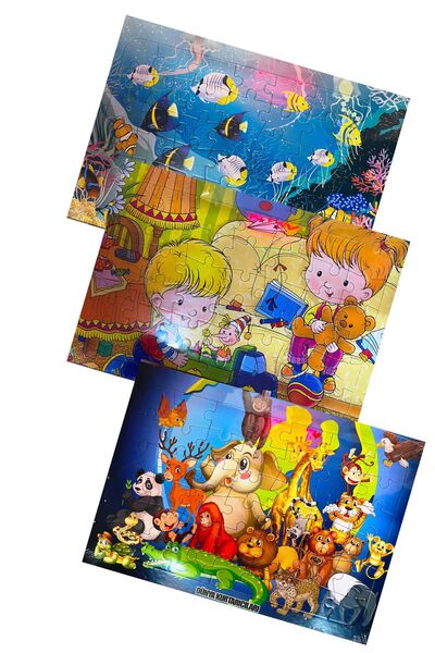 GÖNÜL YAYINCILIK 20x30cm Boyamalı Yapboz Seti 3'lü - 3 Farklı Yapboz