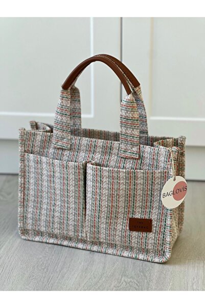 BAGLOVİS Canvas Shoulder Bag with Precepts