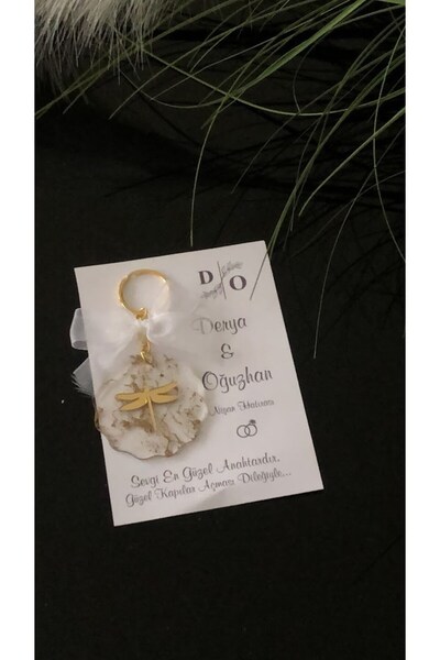 Masalsı Concept 50 Adet Kartlı Epoksi Anahtarlık Düğün,Kına,Söz,Nişan Hediyel...