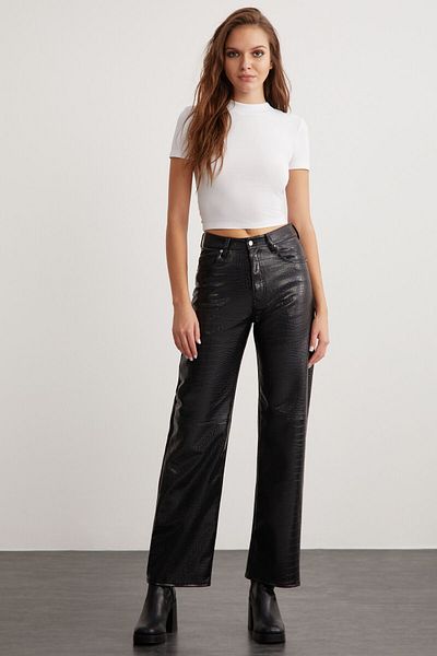 GRIMELANGE Nıara női, fehér, karcsúsított, Crop Bustier - pamut, elasztán, szűk nyakú, rövid ujjú
