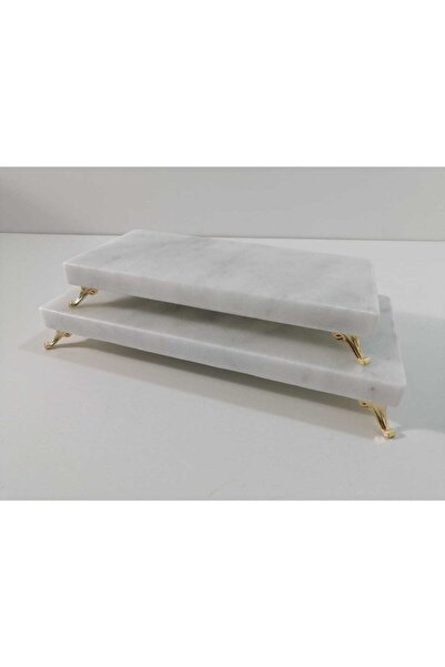 Başakmarble Real Marble 2-Piece Gold Stand