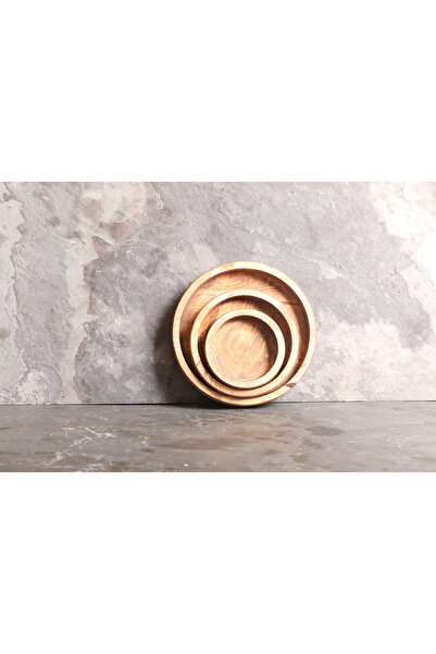 SAMMWOOD DOĞAL AHŞAP LÜKS ÇEREZLİK (3'LÜ TAKIM) 11-15-20 CM